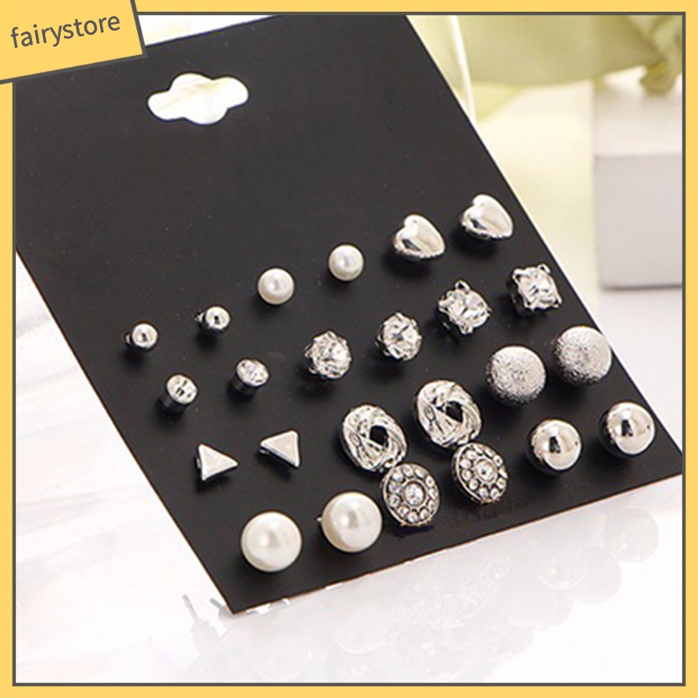 Set 12 Đôi Bông Tai Nhiều Kiểu Dáng Thời Trang Cho Nữ