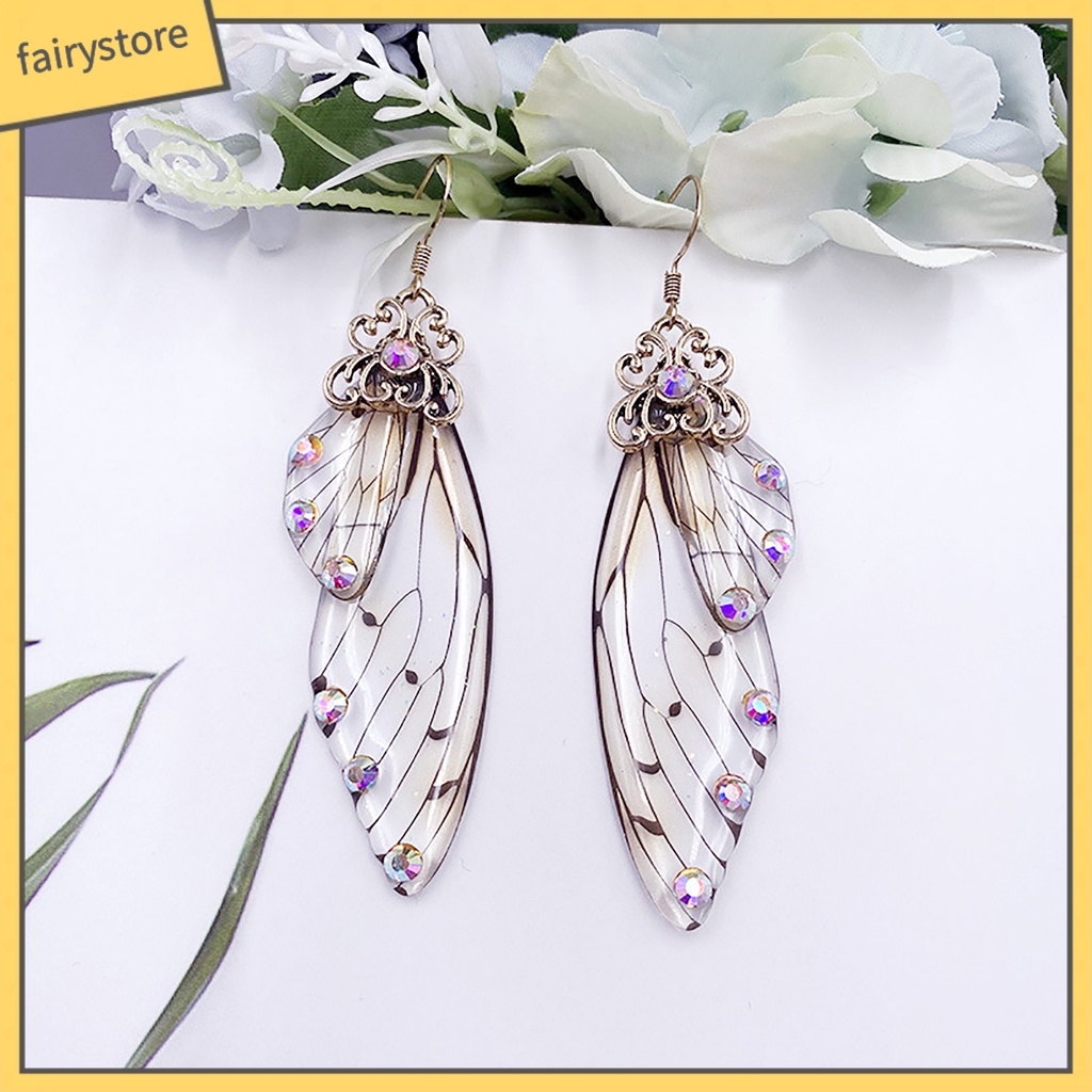 Bông Tai Hình Cánh Bướm Đính Đá Nhiều Màu Sắc Dành Cho Nữ