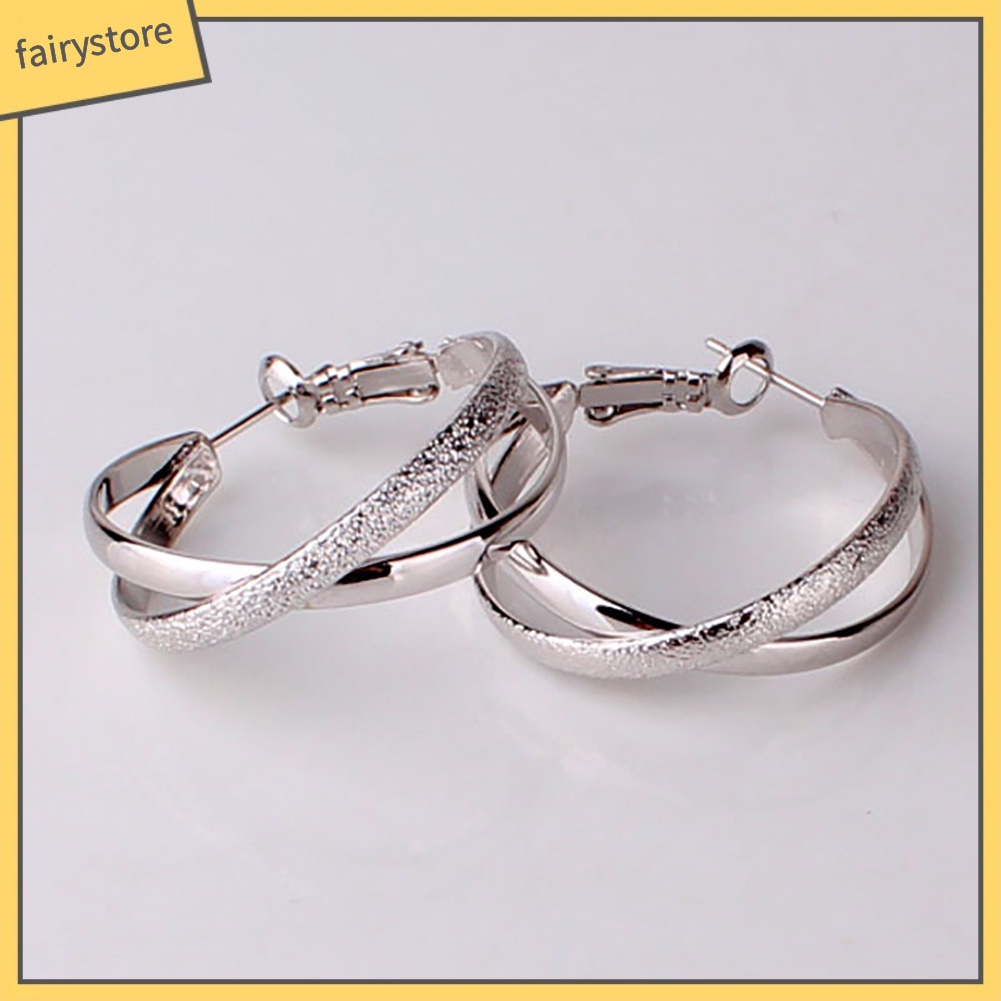 Khuyên Tai Tròn 2 Lớp Mạ Vàng Thời Trang Dành Cho Nữ