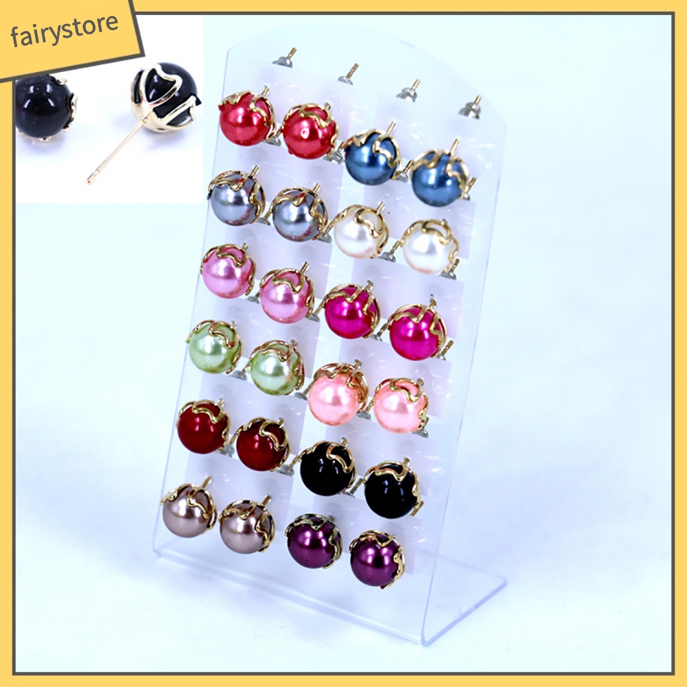 12 Đôi Bông Tai Ngọc Trai Giả Thanh Lịch Cho Nữ