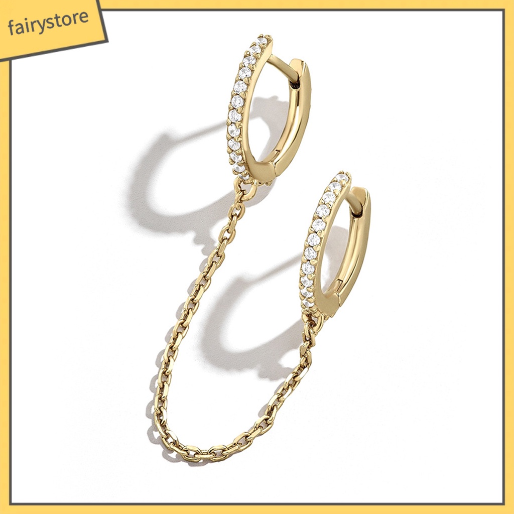 1 Khuyên Tai Chuỗi Đính Đá Lấp Lánh Thời Trang