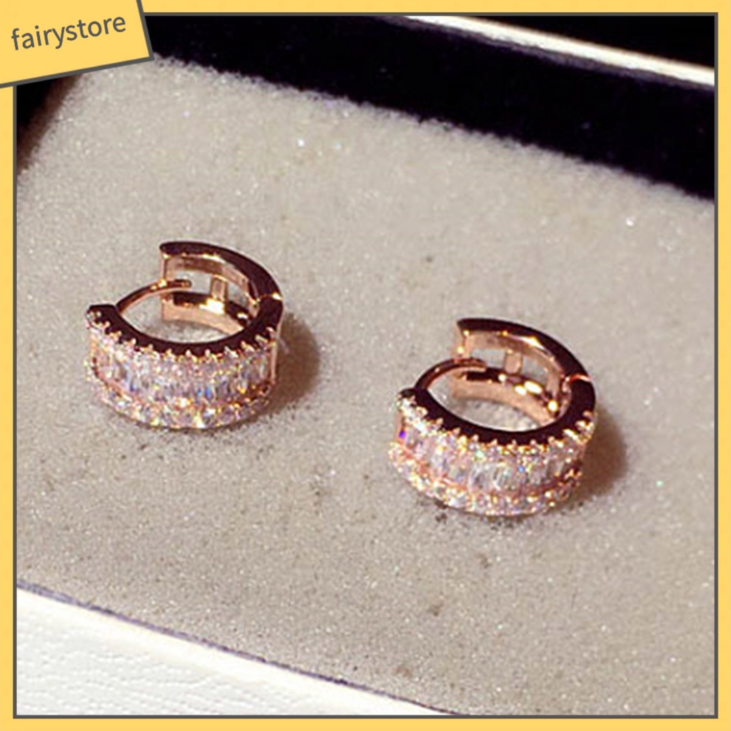 1 Đôi Khuyên Tai Tròn Đính Đá Sang Trọng