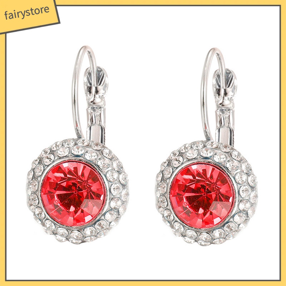 Bông Tai Tròn Đính Đá Trang Nhã Dành Cho Nữ