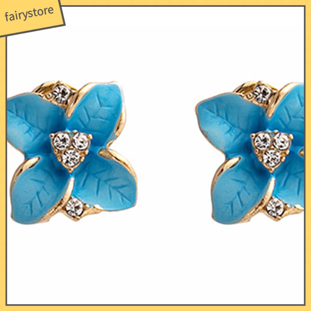 1 Đôi Bông Tai Hình Học Đính Đá Lấp Lánh Thời Trang Cho Nữ