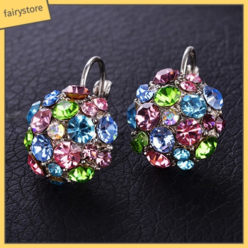 Khuyên Tai Đính Đá Cubic Zirconia Nhiều Màu Sắc Cho Nữ