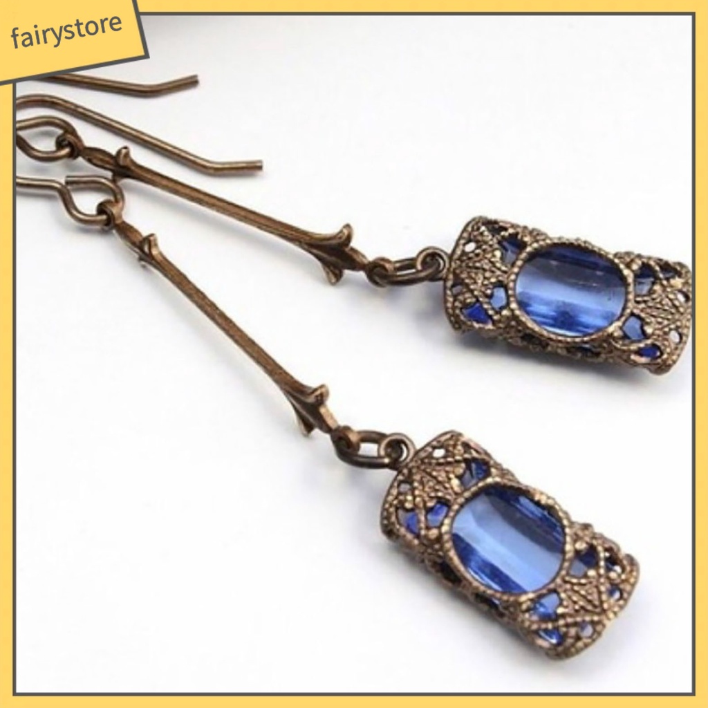 1 Đôi Bông Tai Dài Đính Đá Zircon Lấp Lánh