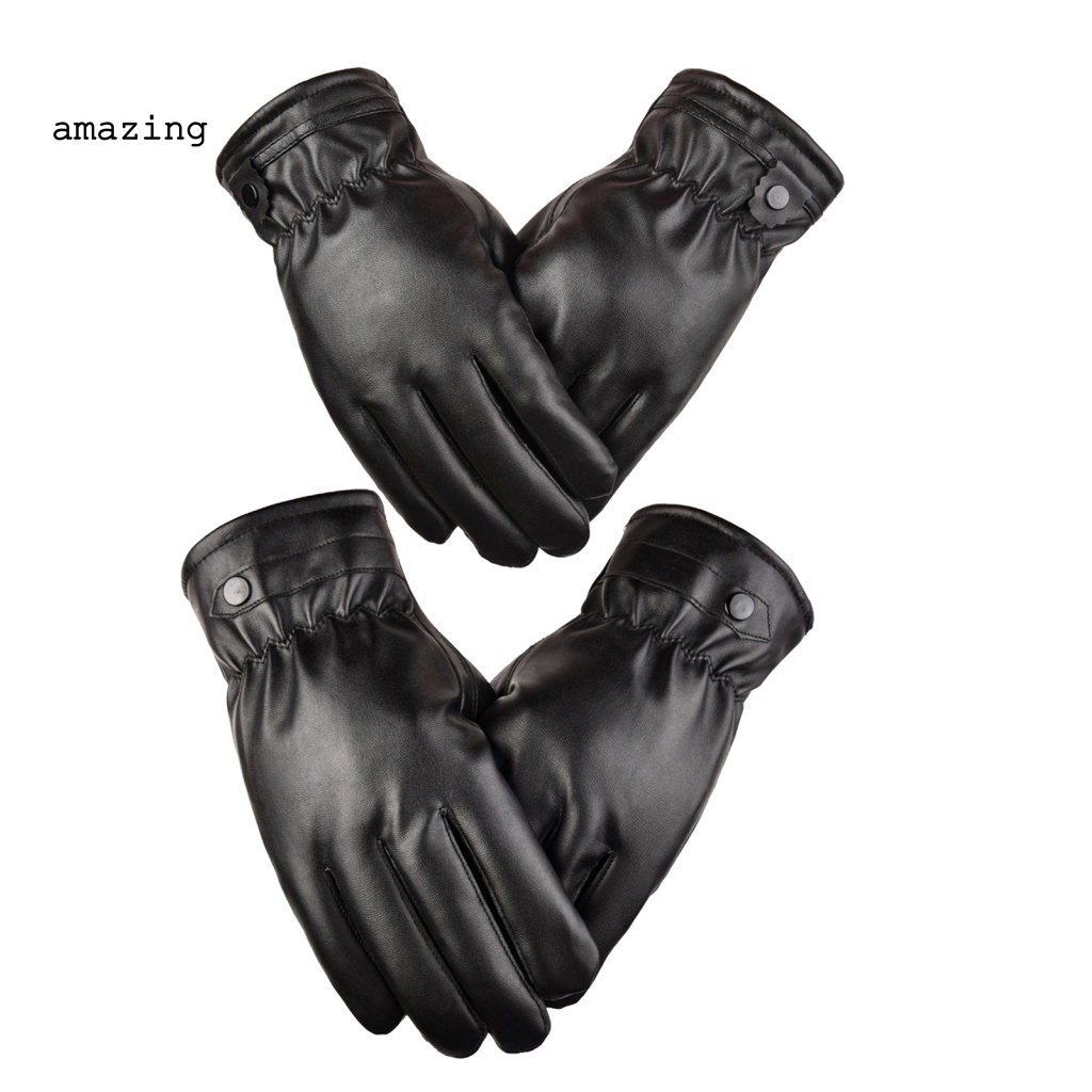 1 Đôi Găng Tay Giả Da Giữ Ấm Mùa Đông Chống Trượt Chống Nước Cho Nam