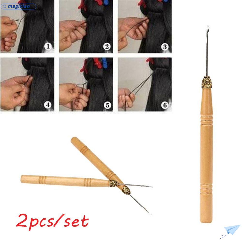 Set 2 Dụng Cụ Đan Móc Len Thủ Công Tay Cầm Bằng Gỗ