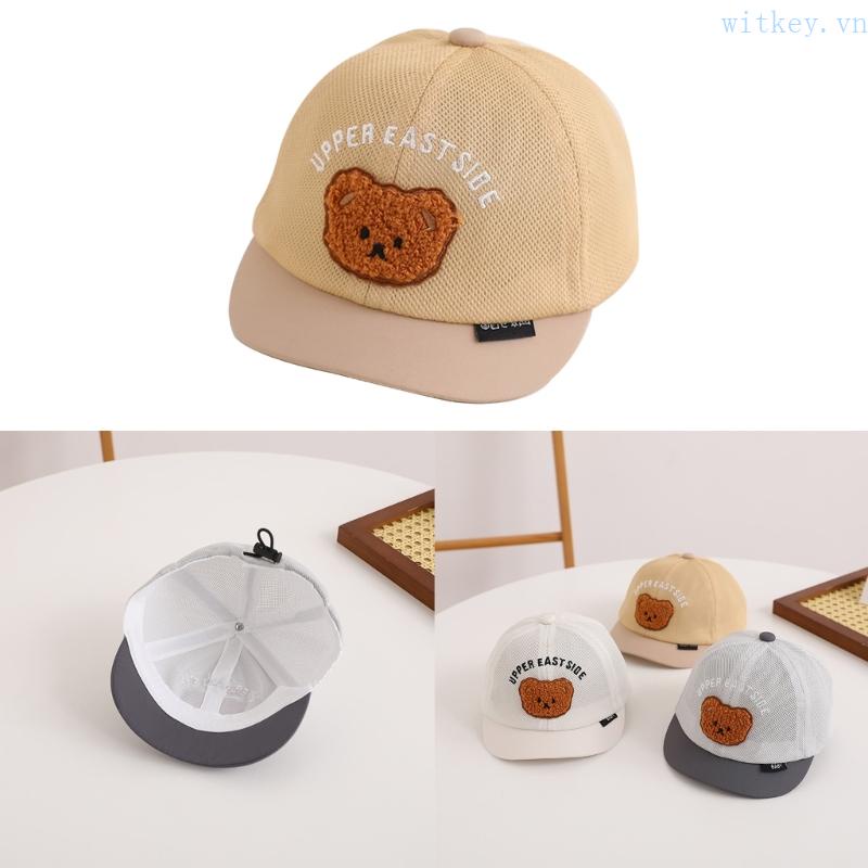 Mũ Bóng Chày Chống Nắng Thêu Họa Tiết Gấu Hợp Thời Trang Bảo Vệ Cho Bé Sơ Sinh