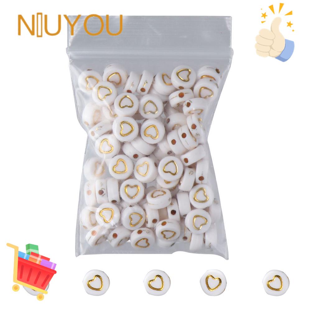 Set 500 Hạt Xỏ Lỗ Màu Trắng Bằng Acrylic Kích Thước 7x4mm Dùng Để Làm Trang Sức Thủ Công