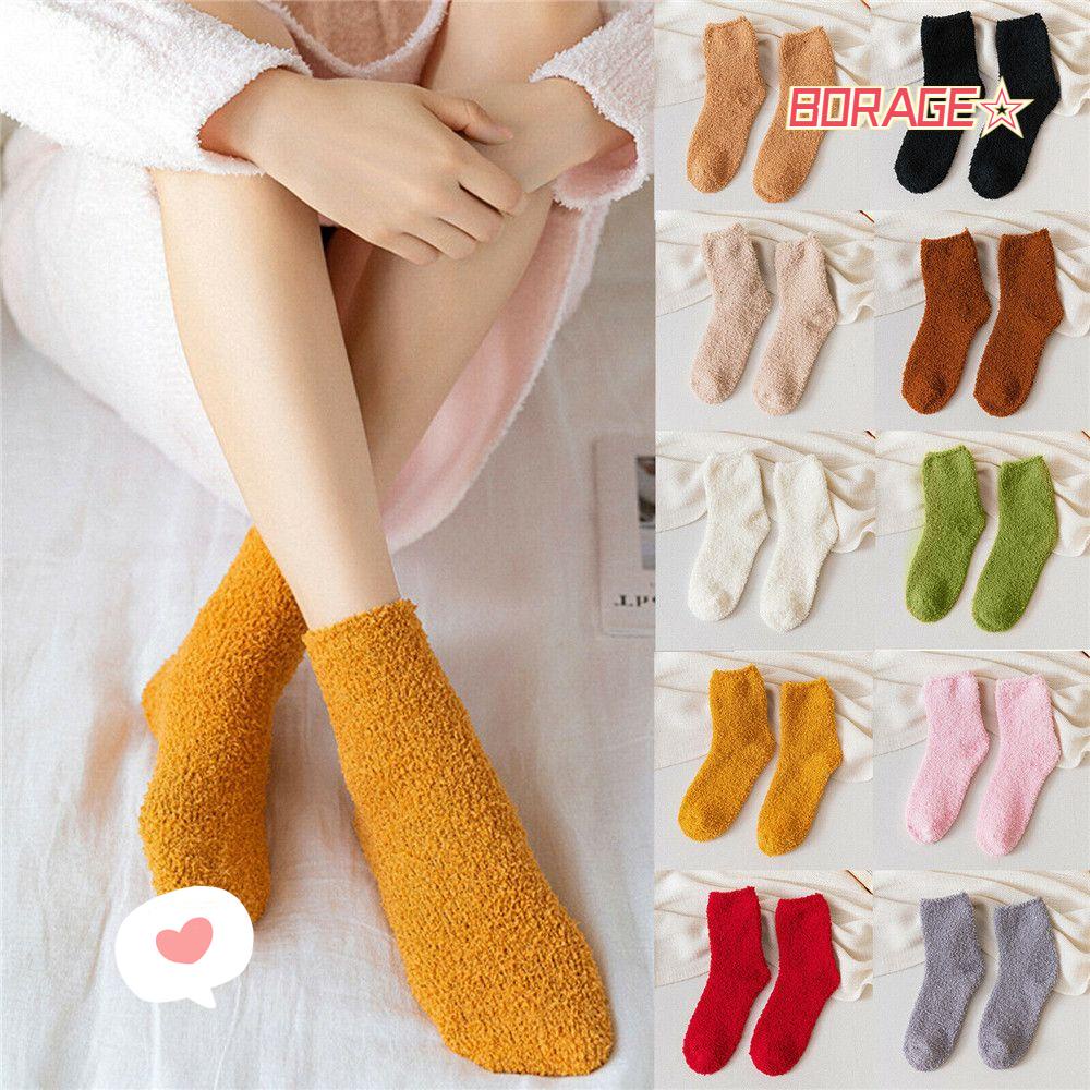 Vớ Nhung San Hô Dày Mềm Mại Giữ Ấm Mùa Đông Thời Trang Cho Nam Và Nữ