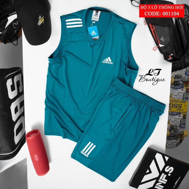 Bộ thể thao nam sát nách, bộ ba lỗ nam chất liệu vải thun thông hơi thoáng khí "có nhiều logo'