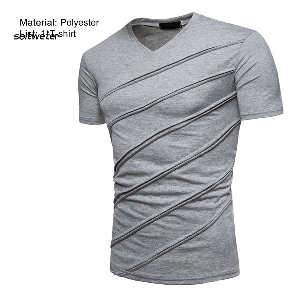 Áo Thun Tay Ngắn Cổ Chữ V Thiết Kế Thoải Mái Thời Trang Mùa Hè Cho Nam