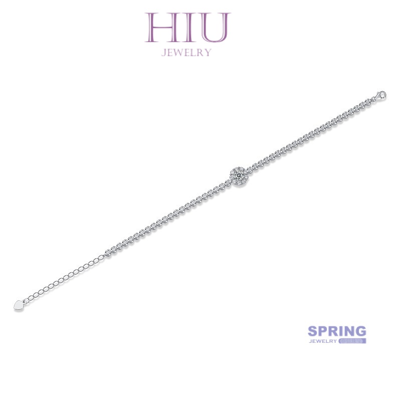 Vòng Tay Bạc 5mm S925 Đính Kim Cương Nhân Tạo Có Thể Chuyển Bút Hỗ Trợ Thanh Toán Học 1 Carat Moissanite