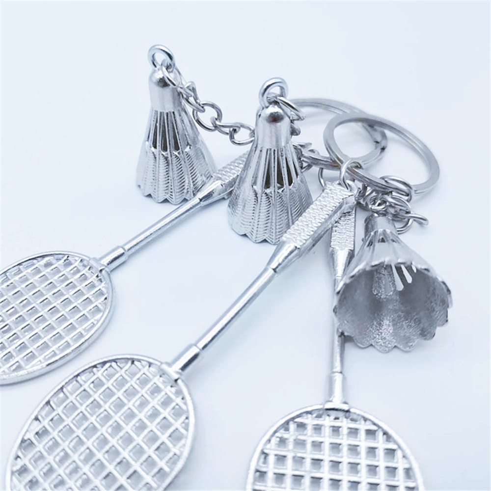 Móc Khóa Kim Loại Hình Vợt Cầu Lông Phong Cách Vintage