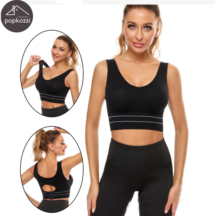 Popkozzi yoga Lovito màu trơn L02034 Áo ngực thể thao