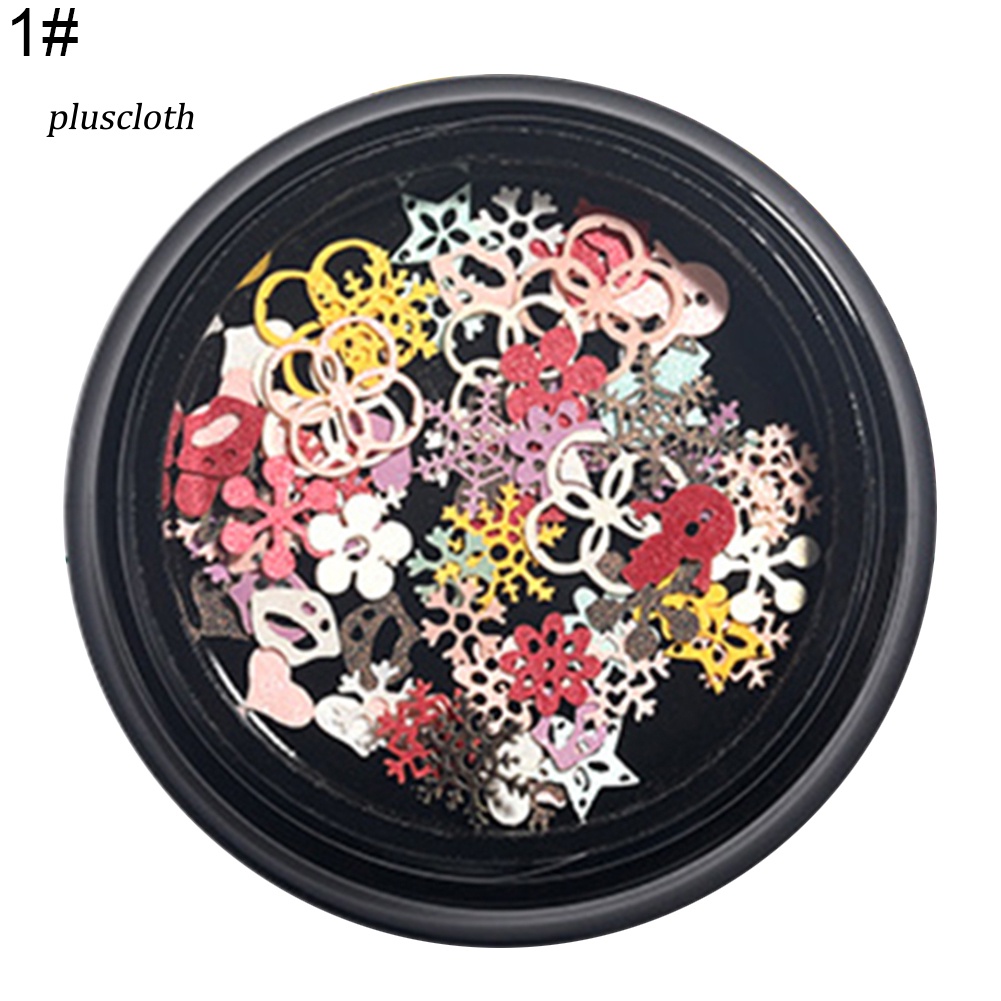 Hộp 100 Hạt Kim Sa Siêu Mỏng Hình Bông Tuyết Trang Trí Móng Tay