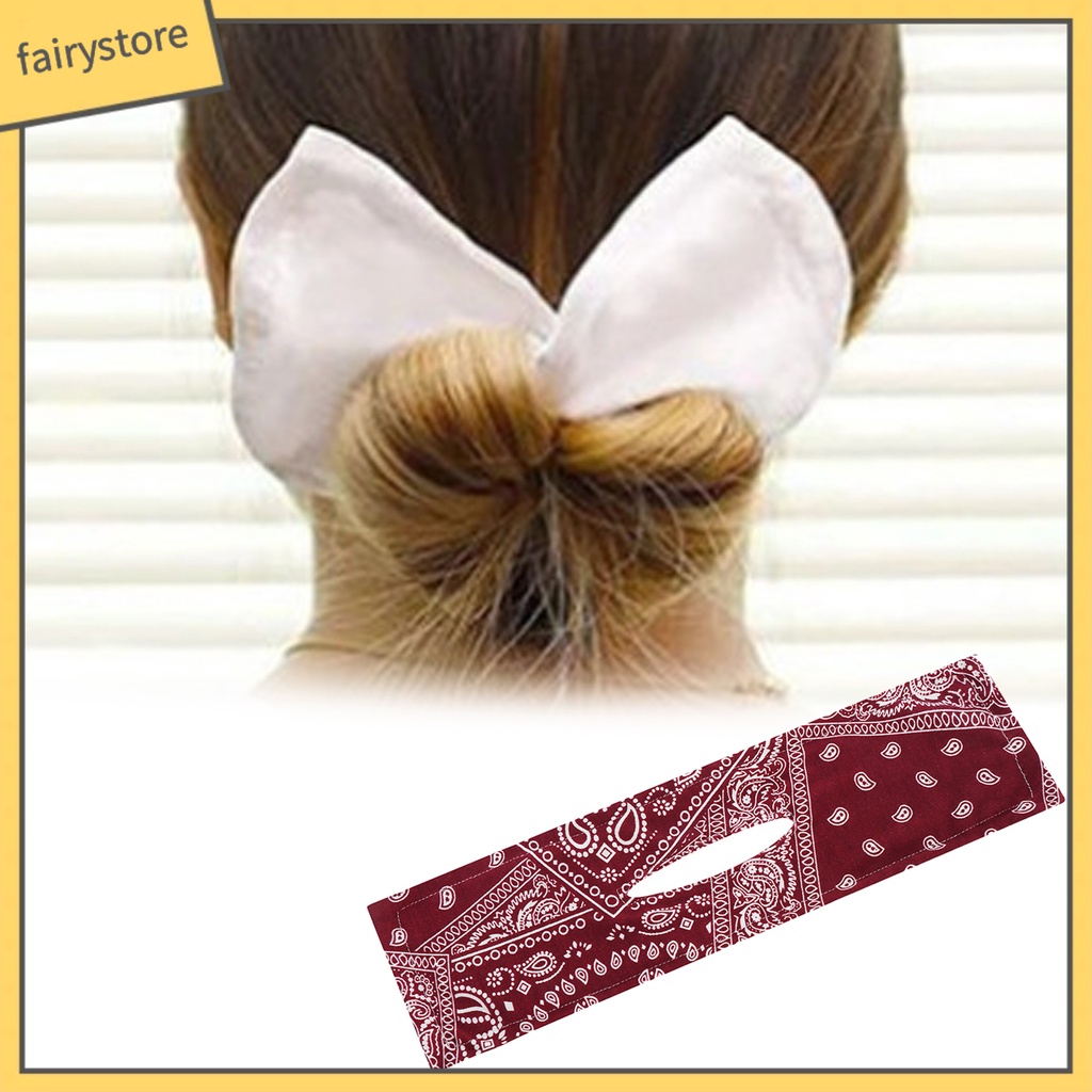 Dây Buộc Tóc Xoắn Bằng Polyester In Họa Tiết Phong Cách Cổ Điển Có Thể Tái Sử Dụng Cho Nữ