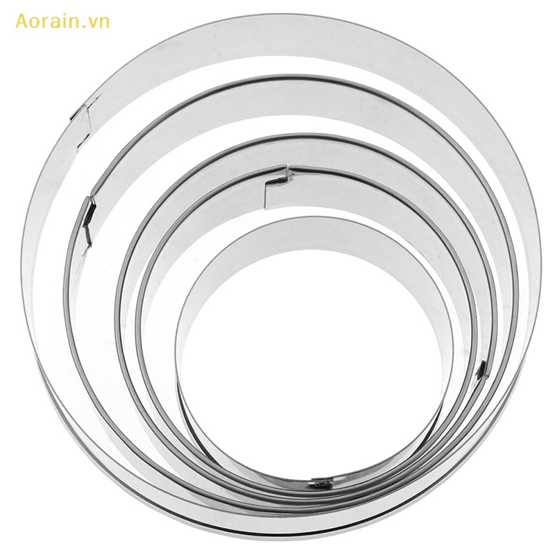 Bộ 5 Khuôn Cắt Bánh Quy Hình Tròn Bằng Thép Không Gỉ .