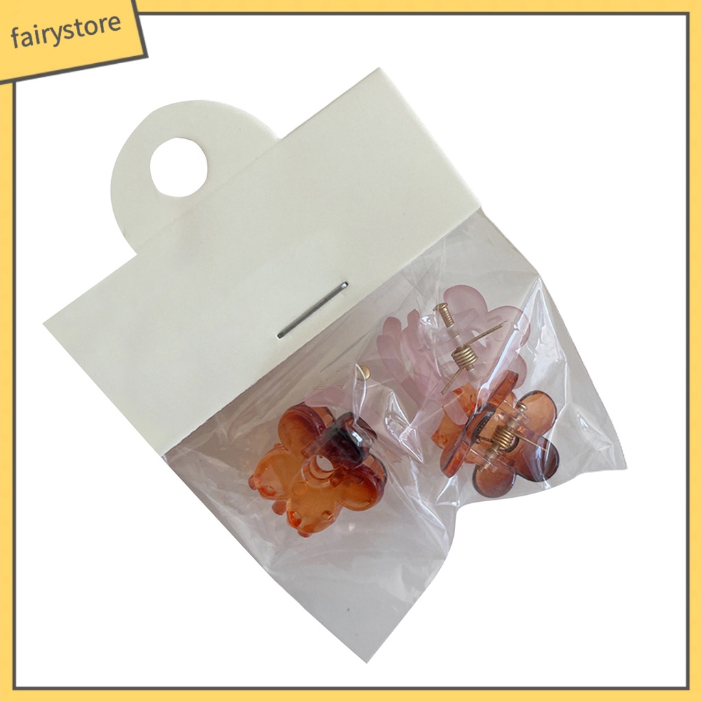 Bộ 4 Kẹp Tóc Hình Hoa Mini Xinh Xắn Cho Bé Gái