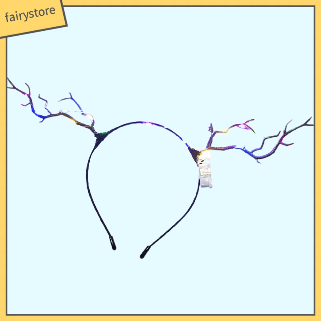 Băng Đô Cài Tóc Hình Sừng Hươu Có Đèn LED Phát Sáng Dành Cho Nữ