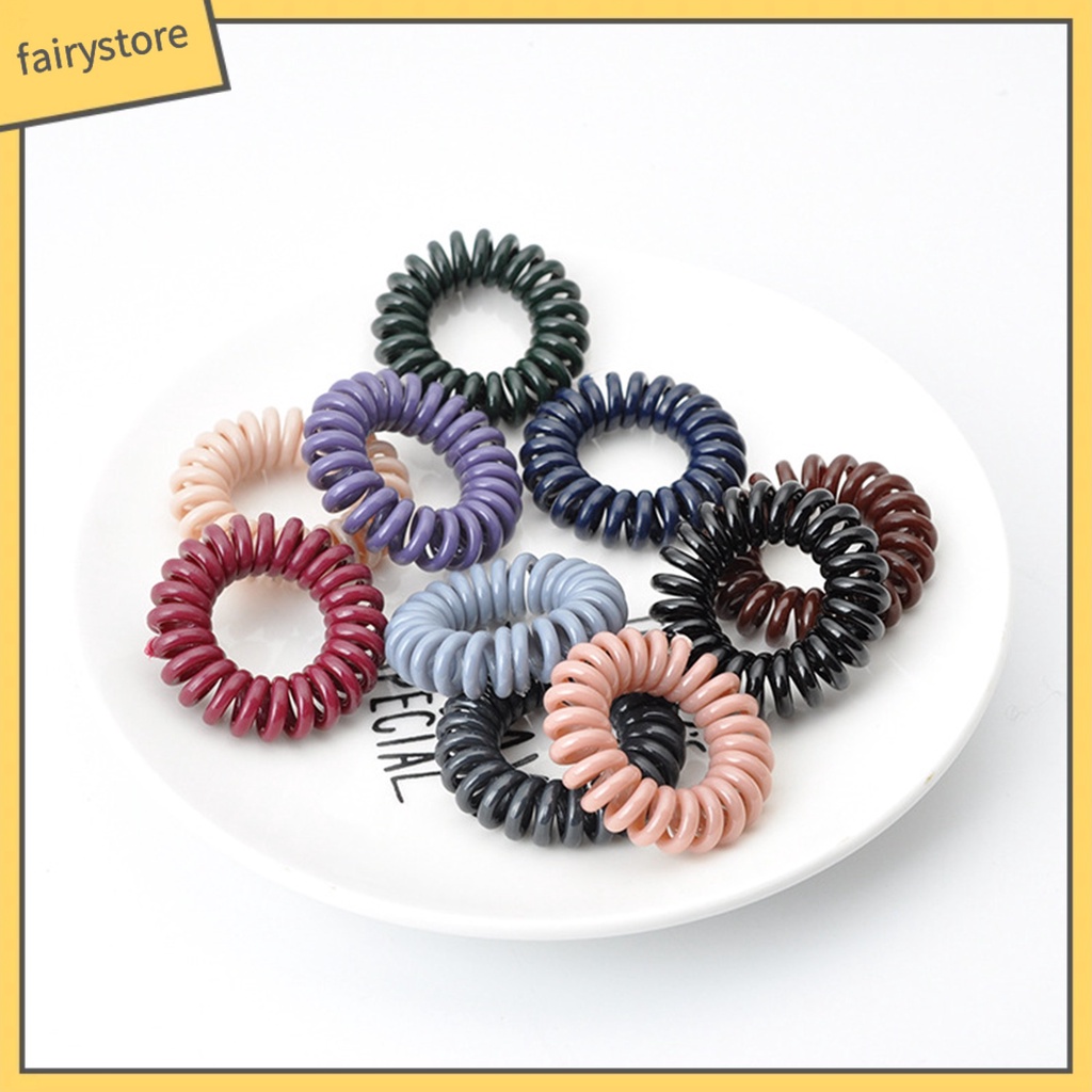 Dây Buộc Tóc Dạng Xoắn Ốc Gọn Nhẹ Không Để Lại Dấu Vết Nhiều Màu Sắc Đơn Giản Cho Nữ