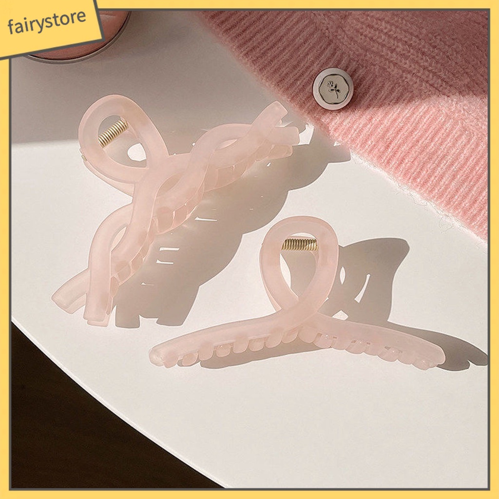 Kẹp Tóc Càng Cua Dạng Lò Xo Rỗng Co Giãn Cố Định Tóc Chống Gãy Răng Màu Sắc Ngọt Ngào Cho Nữ