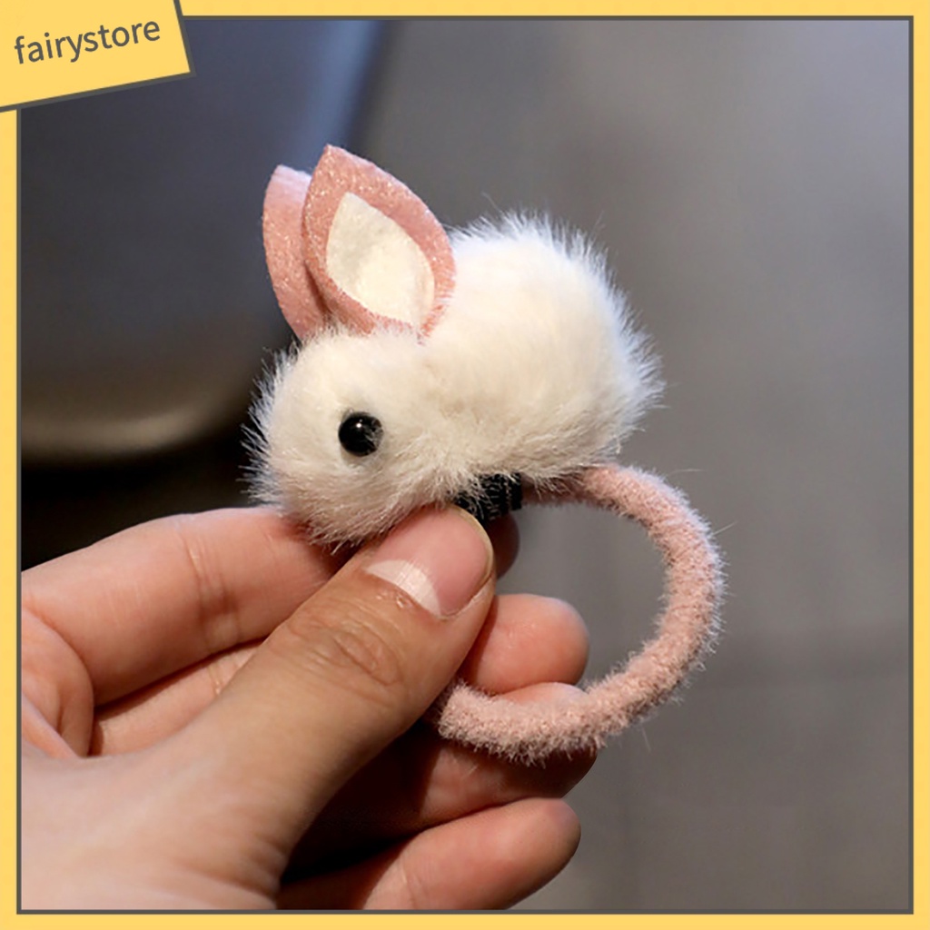 Kẹp Tóc Giả Da Hình Thỏ Nhồi Bông Mềm Mại Cho Nữ