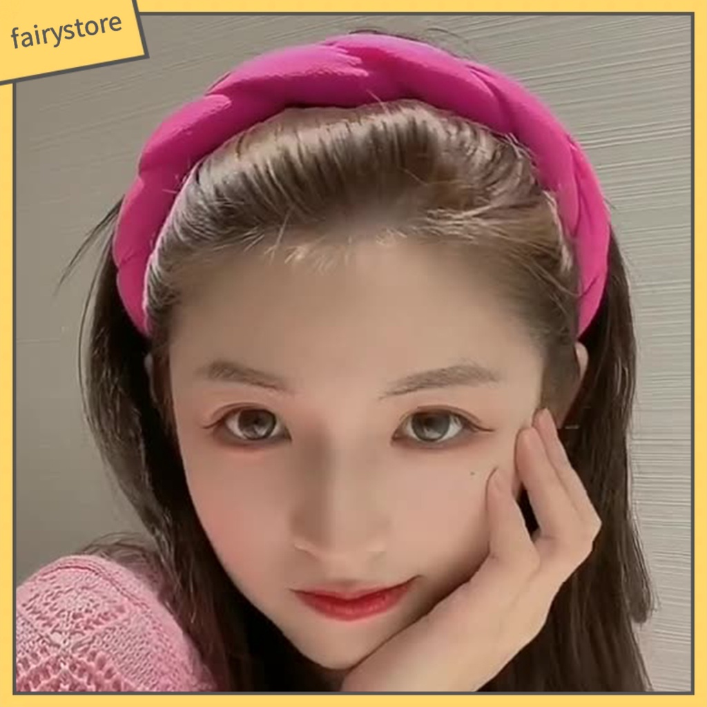 Băng Đô Cài Tóc Bằng Xốp Đàn Hồi Màu Sắc Trơn Cổ Điển Dành Cho Nữ