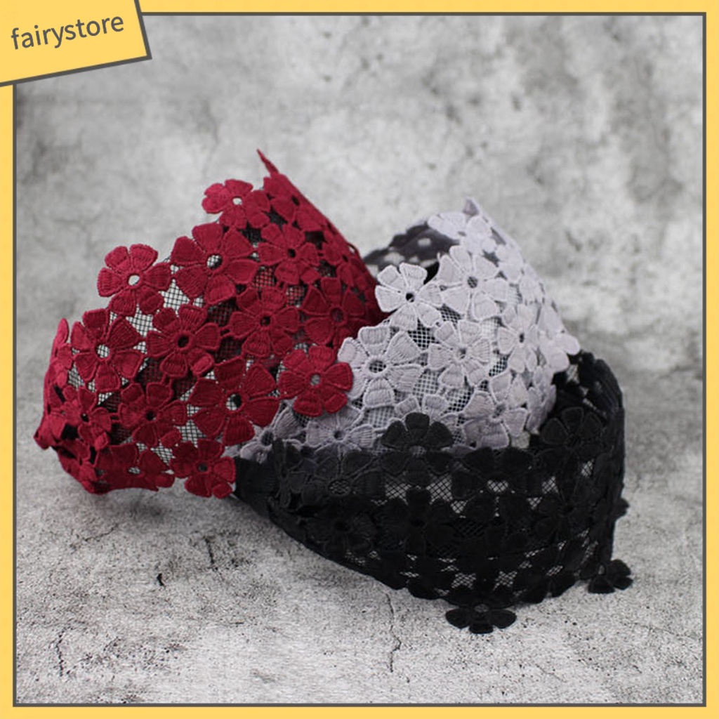 Băng Đô Cài Tóc Họa Tiết Ren Hoa Bắt Mắt Lâu Trôi Chống Biến Dạng