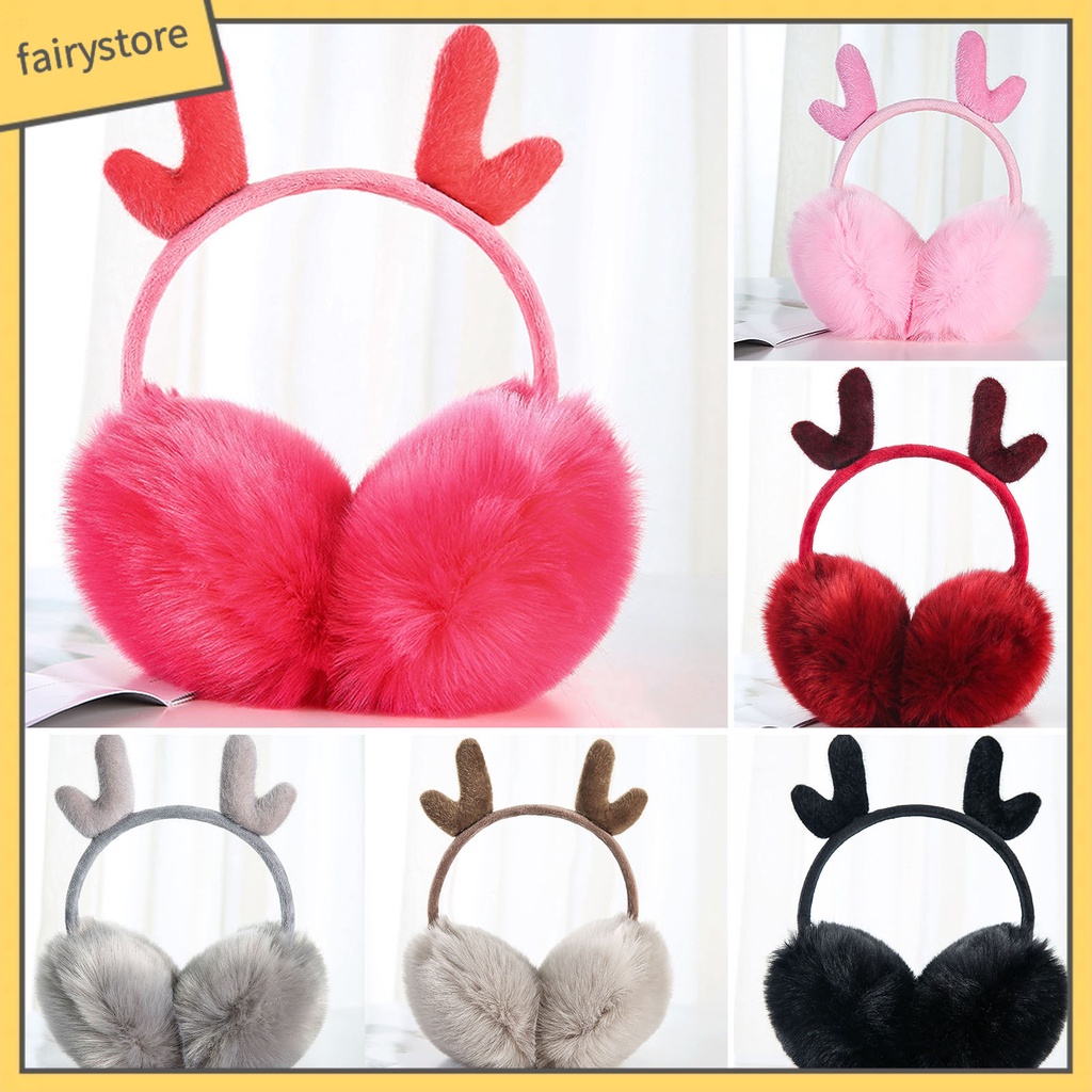 Bông Chụp Tai Phủ Lông Thỏ Giả Mềm Mại Màu Trơn Chống Trượt Thoải Mái Giữ Ấm Mùa Thu Đông Cho Nữ