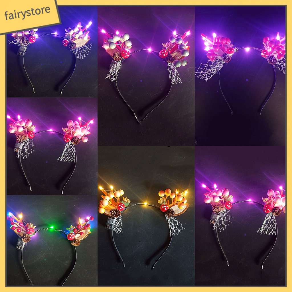 Băng Đô Cài Tóc Hình Sừng Hươu Có Đèn LED Phát Sáng Độc Đáo