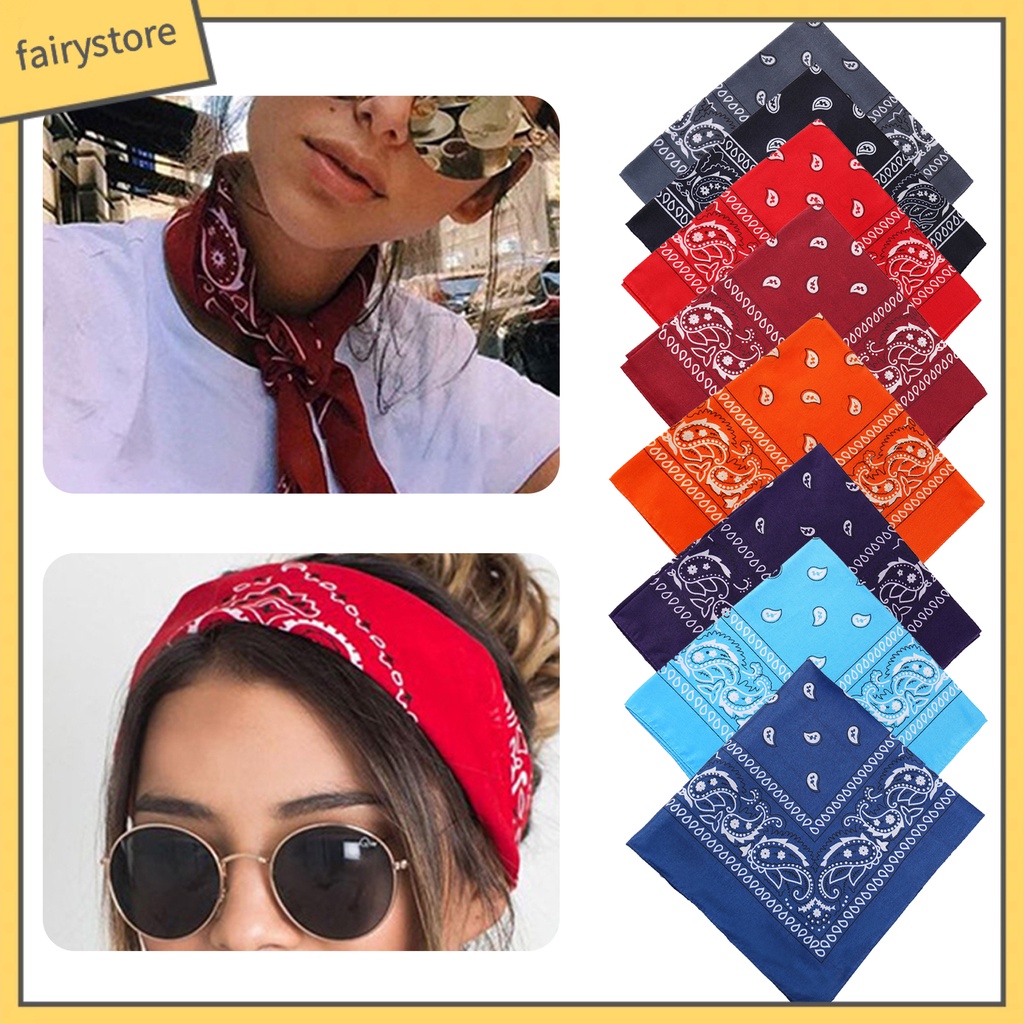 Khăn Trùm Đầu Bandana Hình Vuông In Họa Tiết Đa Năng Phong Cách Hip Hop Dùng Khi Đạp Xe