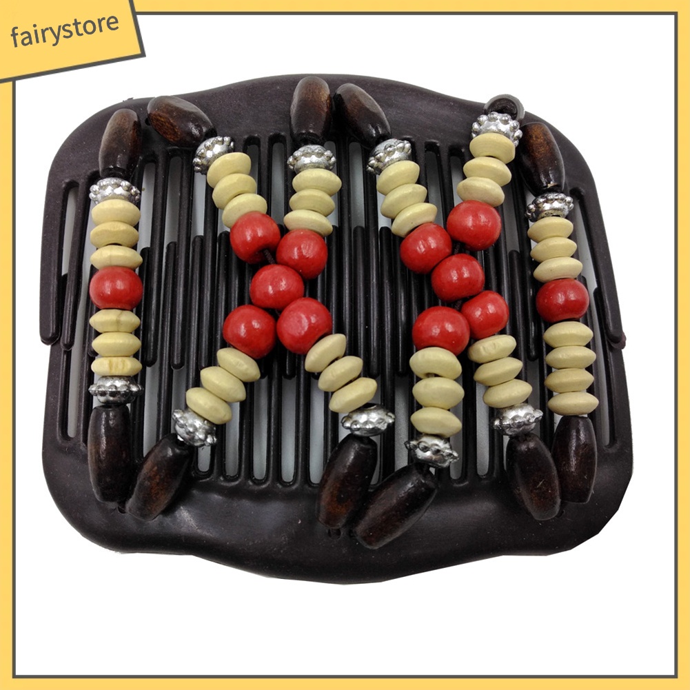 Lược Cài Tóc Đính Hạt Gỗ Phong Cách Retro Cho Nữ