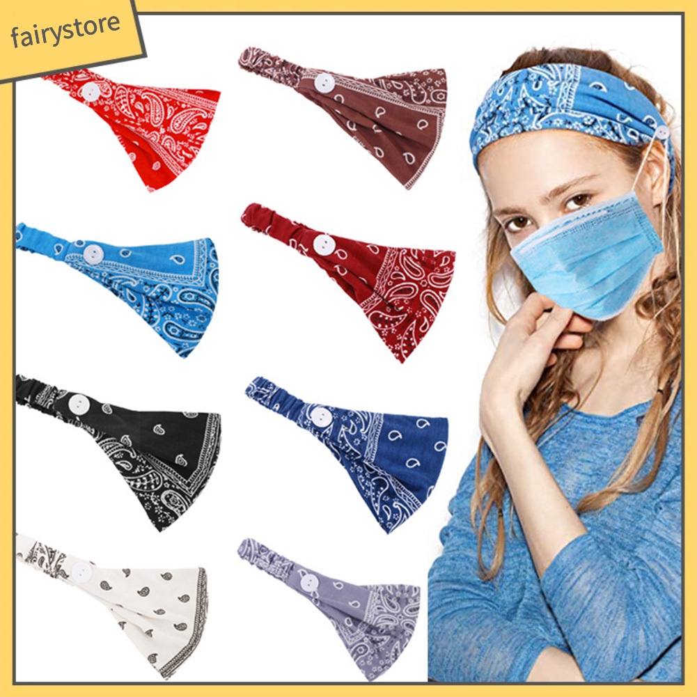 Băng Đô Cài Tóc Co Giãn Mềm Mại Đính Nút Hình Hoa Dành Cho Nữ Tập Yoga Thể Thao