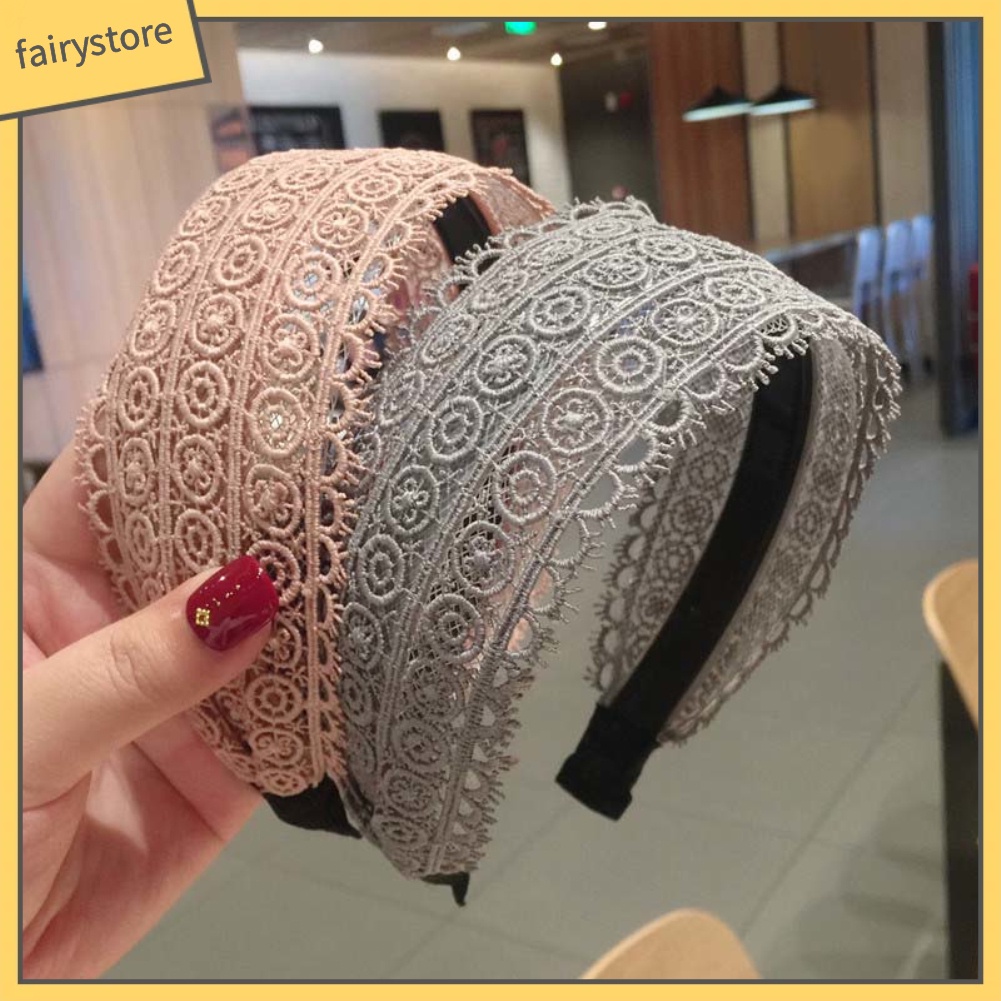 Băng Đô Len Đan Rộng Vành Màu Trơn Cho Nữ