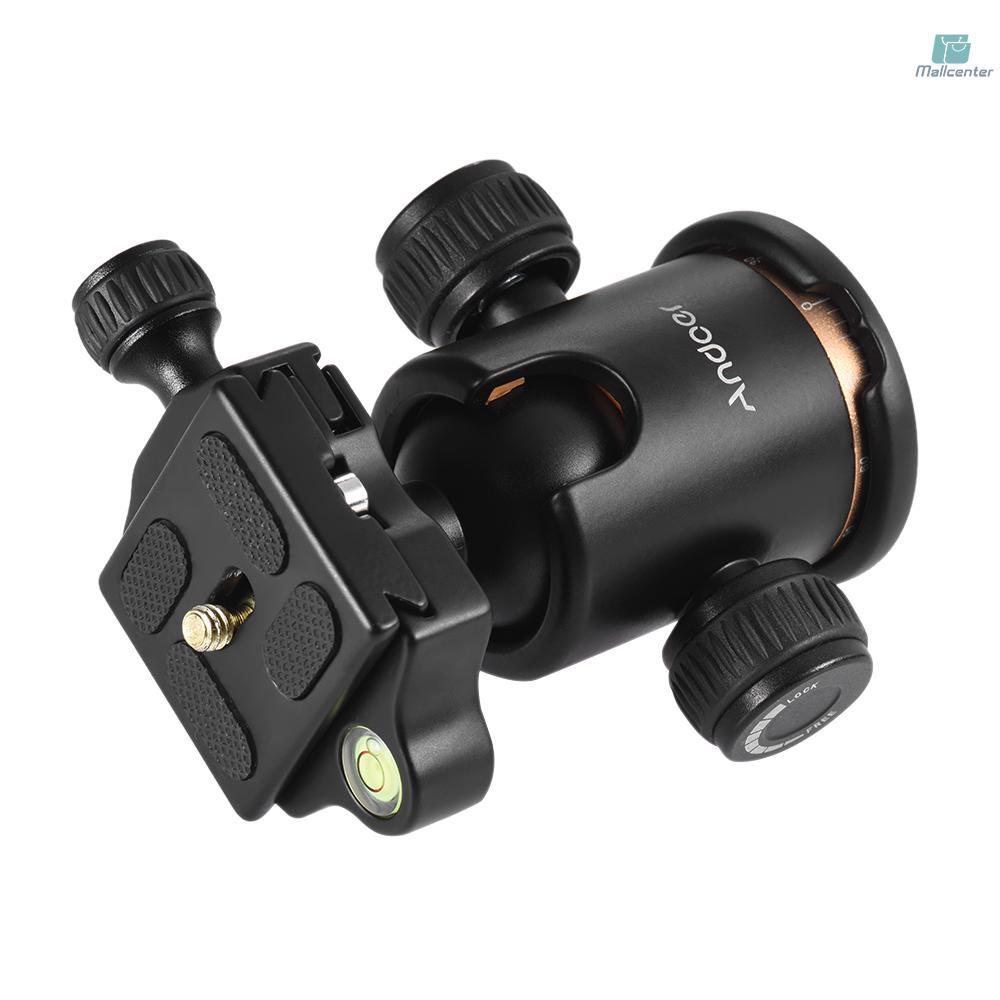 Andoer Camera Tripod Ball Head Ballhead with Quick Release Plate 1/4 Screw