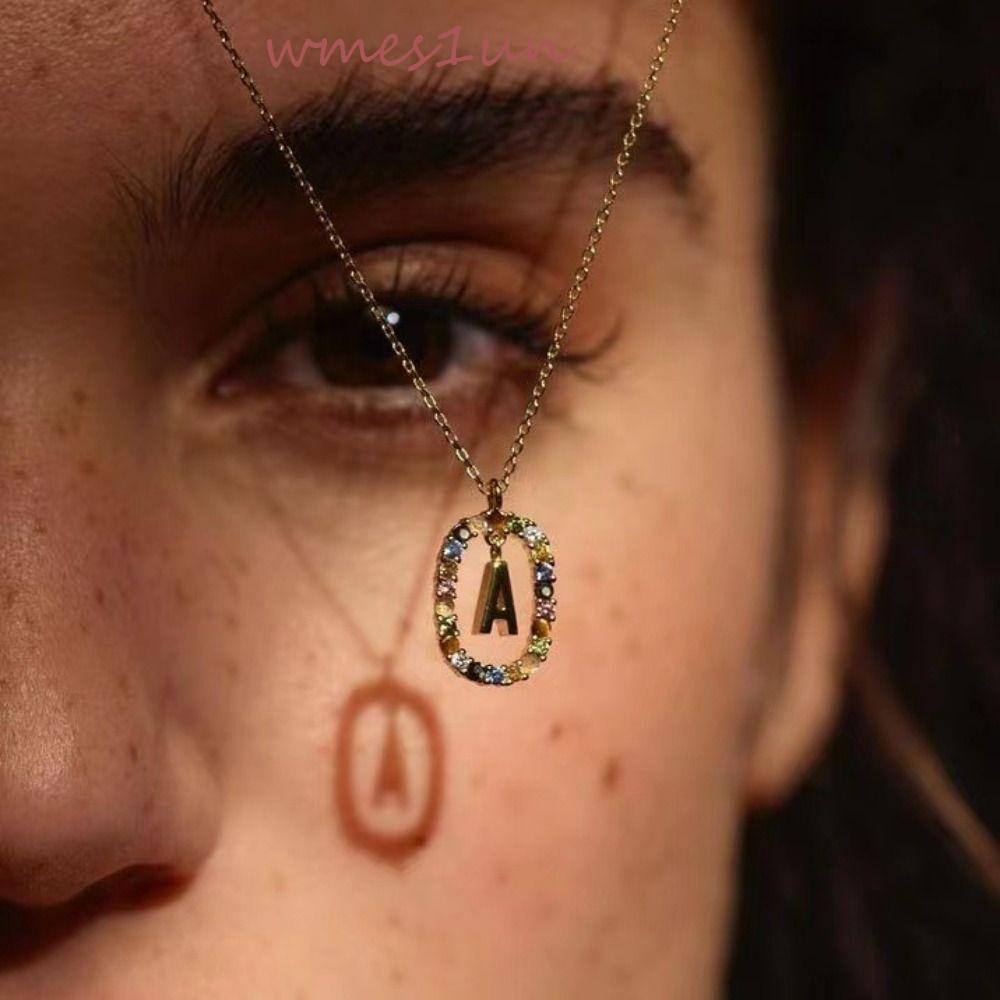 Vòng Cổ Choker Mặt Chữ WMES15H 26 Đơn Giản Thời Trang Hàn Quốc Cho Nữ