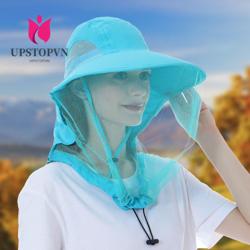 Mũ Bucket Chống Muỗi Ngoài Trời Bảo Vệ Mặt Cổ Thời Trang Mùa Hè