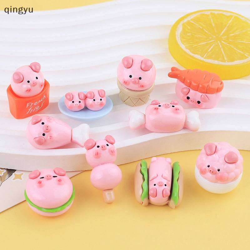 Phụ Kiện Trang Trí Điện Thoại / Để Bàn Hình Chú Heo Hồng 3D Bằng Nhựa Resin Dễ Thương DIY