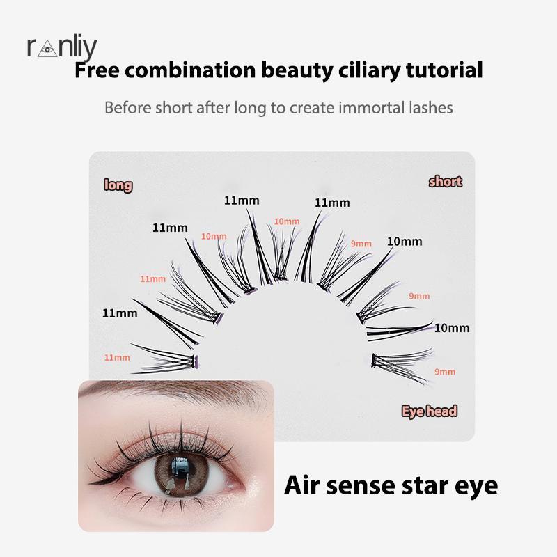 Ranliy💗 Lông Mi Giả Cong Dày Tự Nhiên Có Thể Tái Sử Dụng