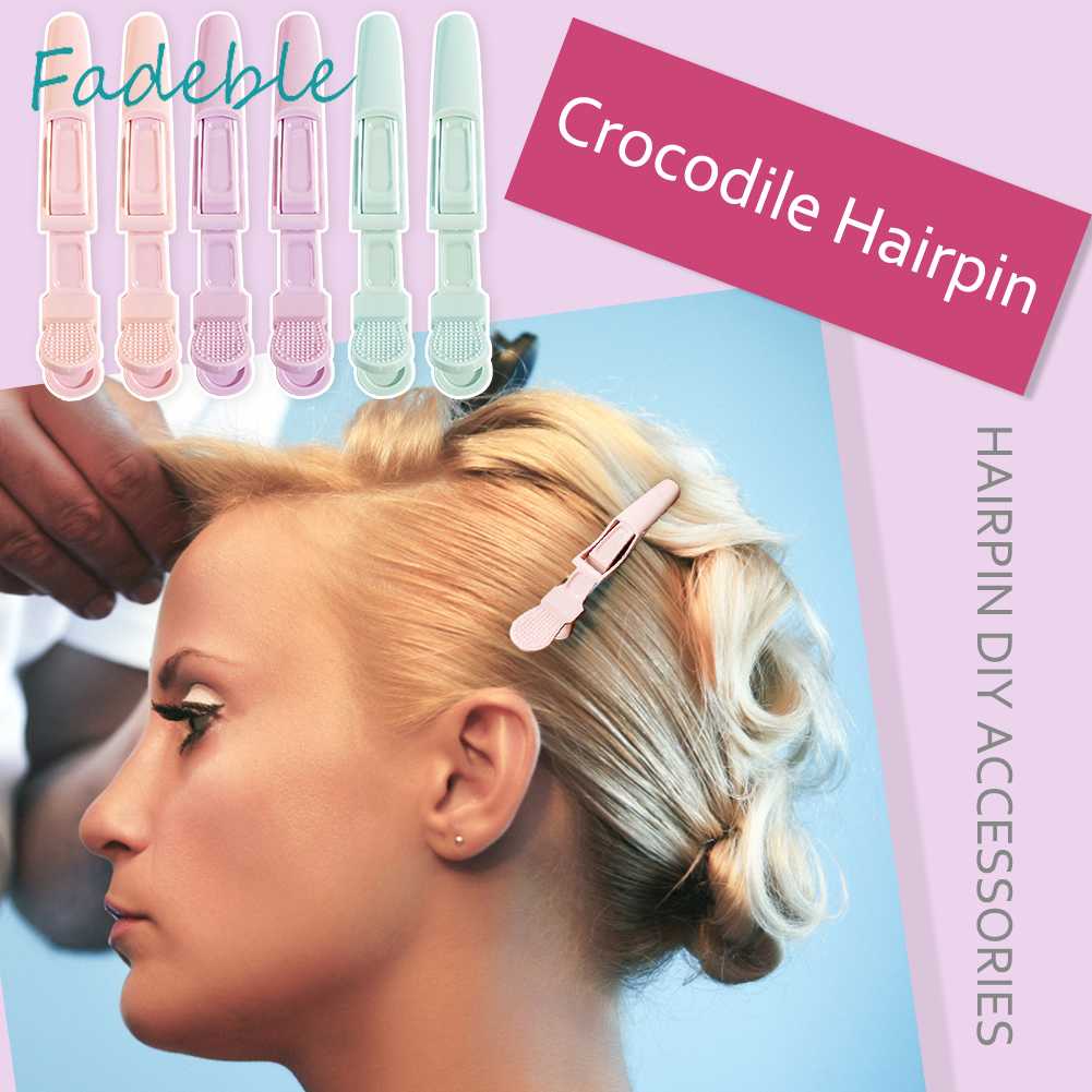 Kẹp Tóc Cá Sấu Bằng Nhựa Bền Thiết Kế Lò Xo Đôi Tạo Kiểu Tóc