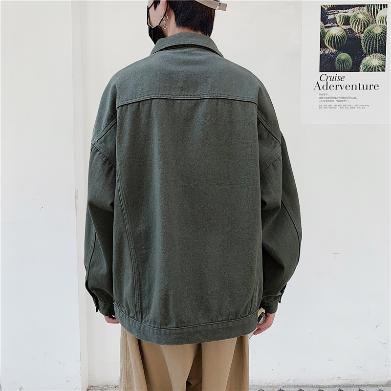 Áo Khoác Denim Dáng Rộng Thời Trang Hàn Quốc Cá Tính Cho Nam