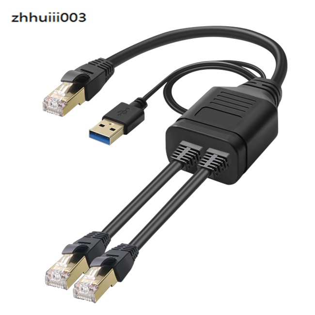 Dây Cáp Sạc 1.35m Chia 1 Đầu Dương Sang 2 Đầu Âm Zhiyuu RJ45