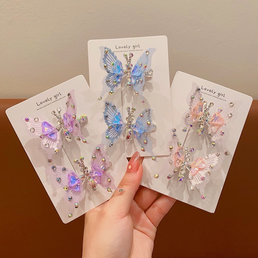 Kẹp Tóc Hình Bướm Đính Đá Dễ Thương Cho Nữ