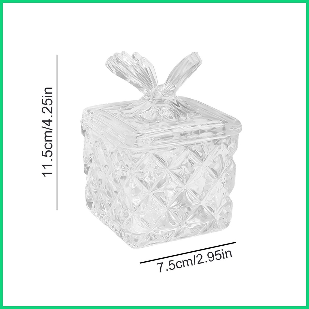 Hộp Đựng Đồ Dùng Bằng Kính Dập Nổi Họa Tiết Cổ Điển Có Nắp Đậy Sắp Xếp Gọn Gàng Cho jiwvn