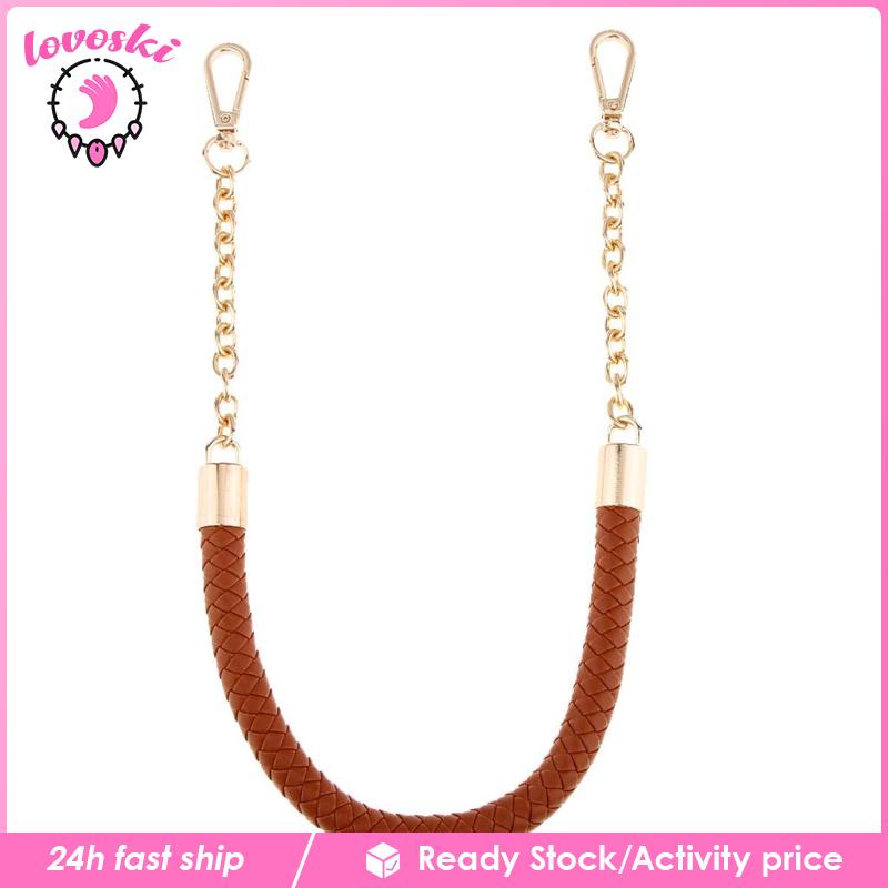 Dây Đeo Túi Xách Bằng Da PU Màu Đen Sang Trọng