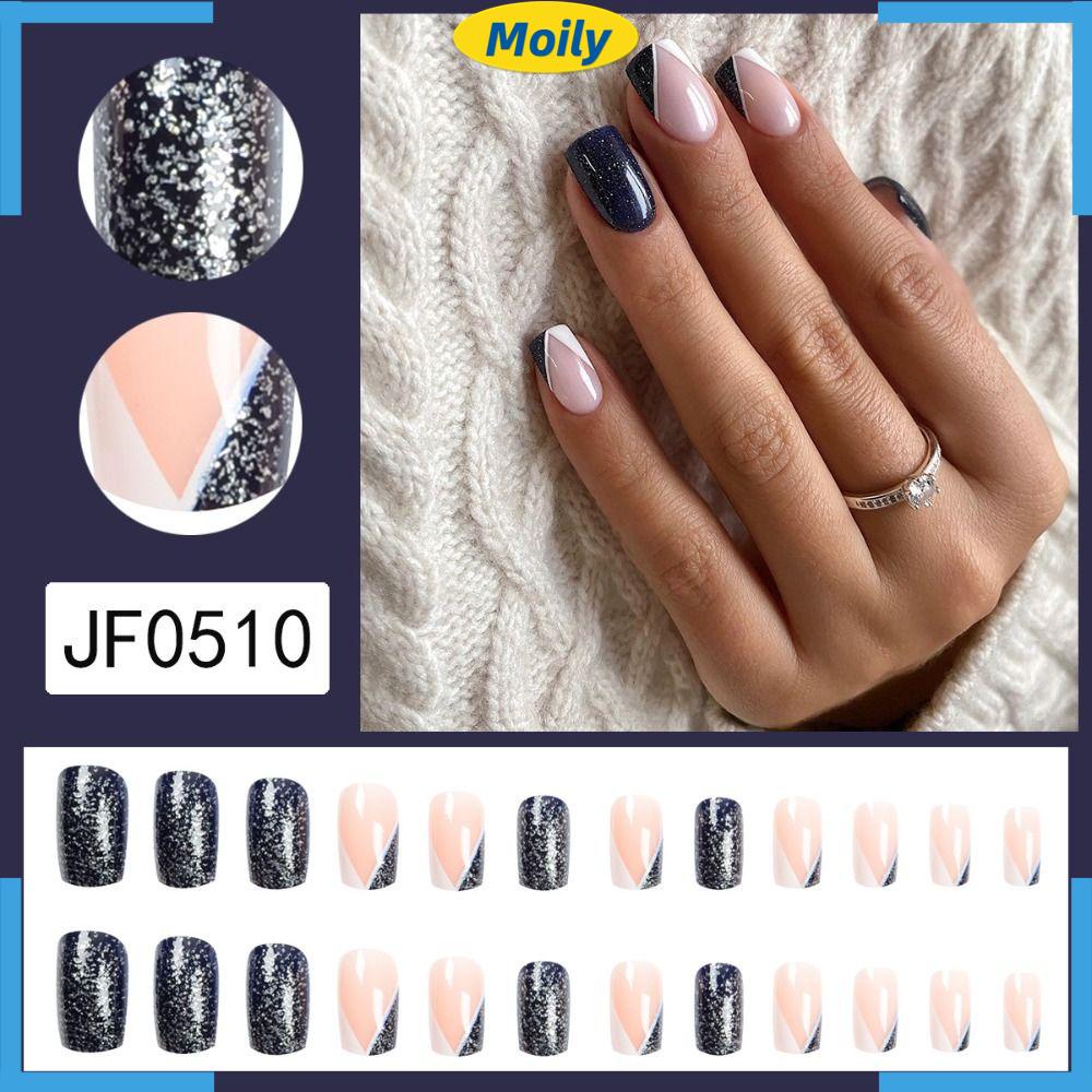 MOILYVN Set 24 Móng Tay Giả Có Thể Tháo Rời