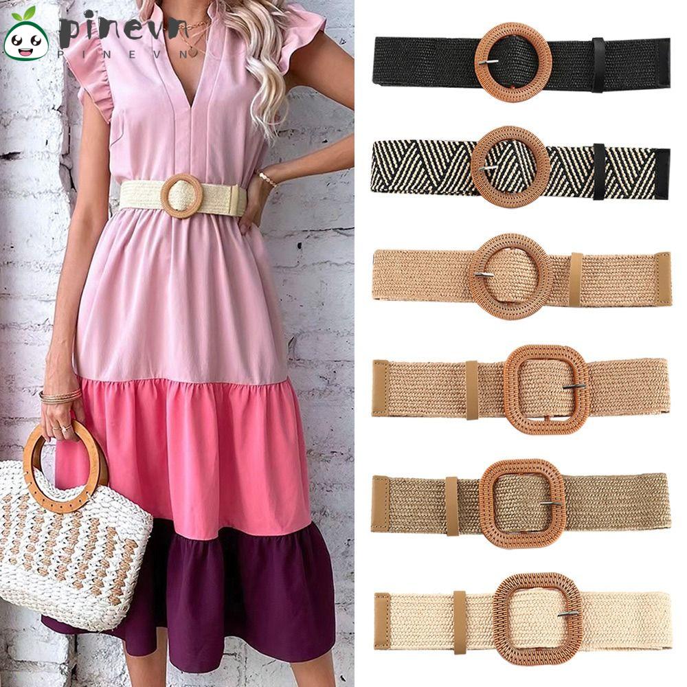 Thắt Lưng Bện Sợi Rơm Phong Cách Bohemian Đơn Giản Cho Nữ