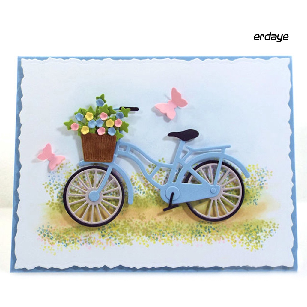 Khuôn Cắt Giấy Làm Từ Thép Carbon Hình Xe Đạp Trang Trí Scrapbook
